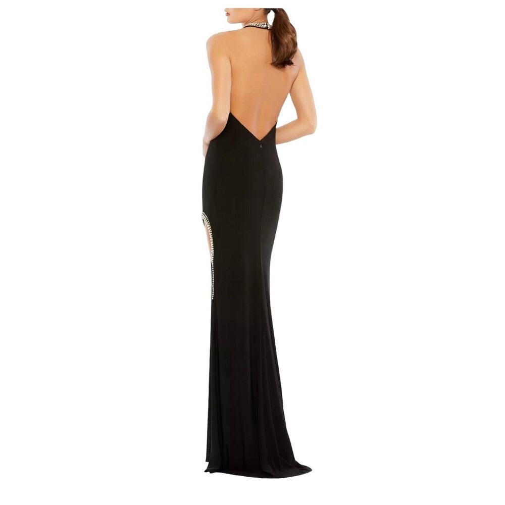 Mac DuggalHigh Slit Halter Gown with Rhinestone Accents Size 8 NWOT $398 - Picture 2 of 16